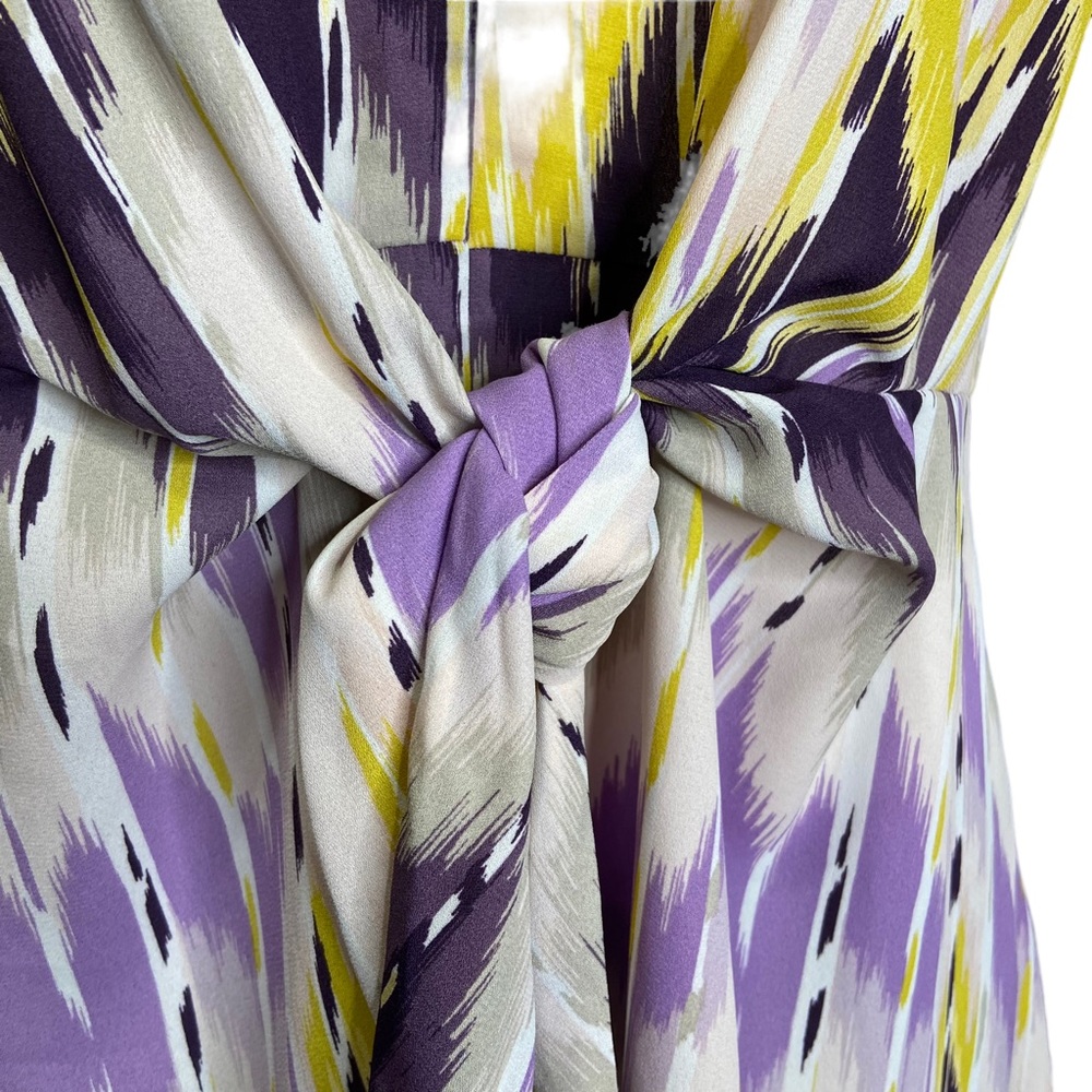 TORRID Peplum Tank Top Georgette Tie Front Cami Abstract Size 00 - Picture 3 of 13